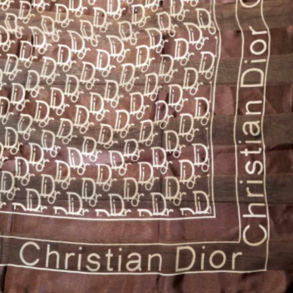 Dior Brown and Cream Scarf - Picture 2 of 7